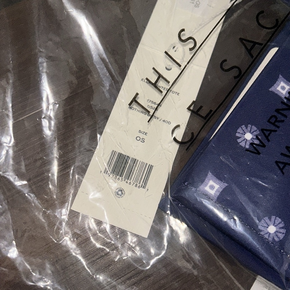 Tory Burch Ella Printed Recycled Polyester Tote Bag Purple & White NWT - Picture 5 of 10